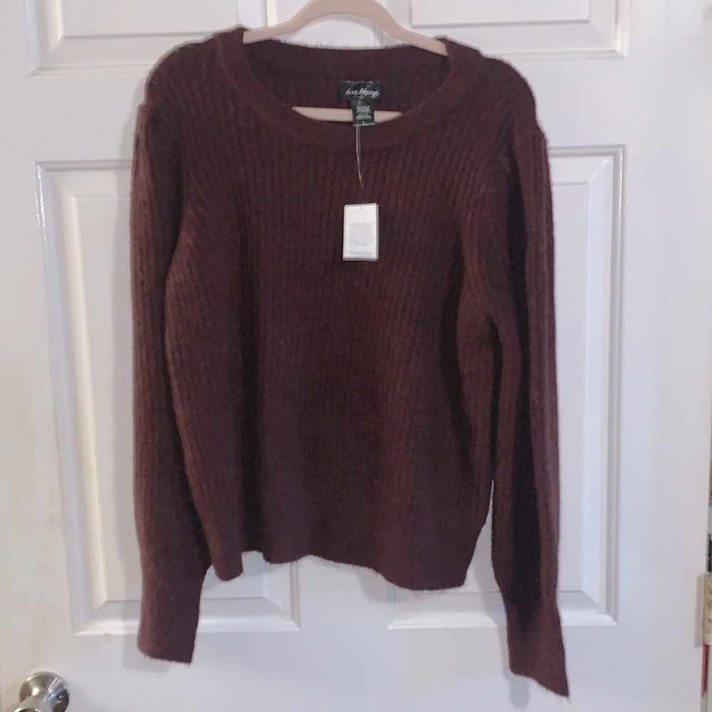 🎄 LOVE ALWAYS Burgundy Sweater NWT L